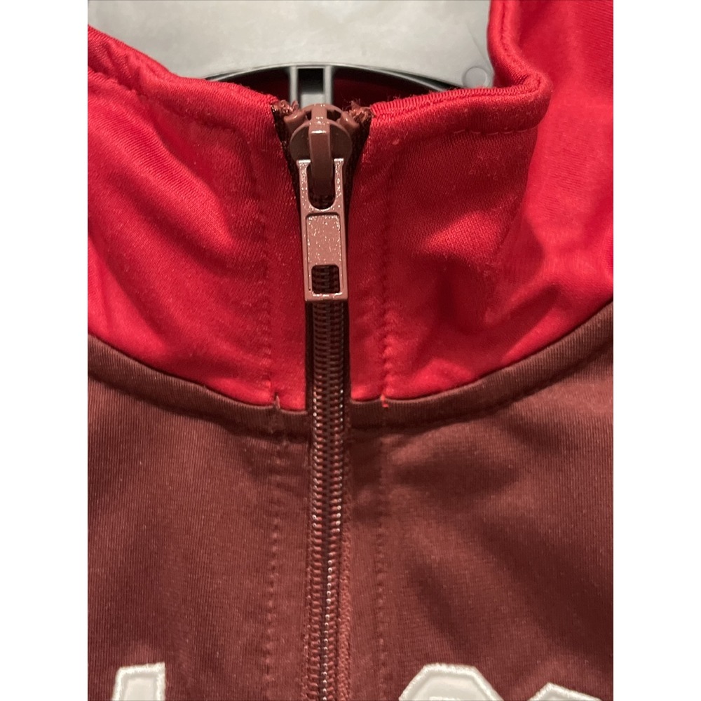 Coca Cola Track Jacket Large‎ Adult Red Cropped Spell Out Logo Full Zip Womens M - Picture 3 of 8